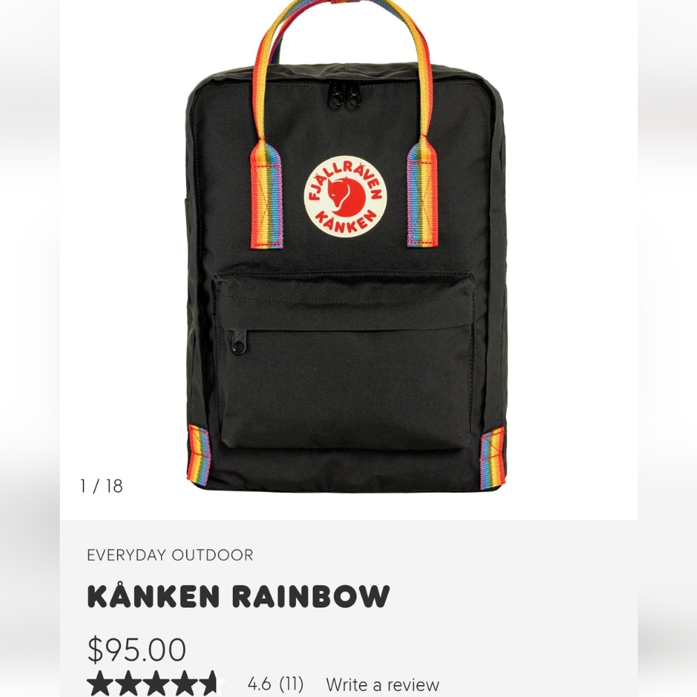 Mini Fjallraven kanken swedish bookbag rainbow